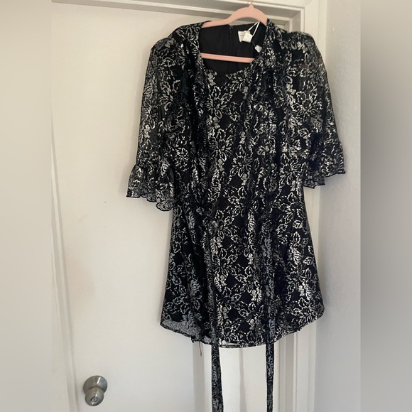 Vampires wife * H&M silver lace mini dress! Xxl - Picture 3 of 6